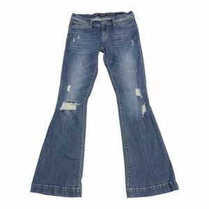 Dear John Size 26 Distressed Blue Backstage Flare Jeans